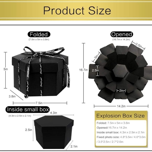Explosion Box, DIY Gift Box, Assembled, with Accessories - Picture 3 of 5